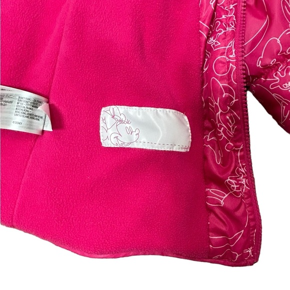 Girls Minnie Mouse Disney Pink Puffer Jacket Size 7/8 - Picture 5 of 13